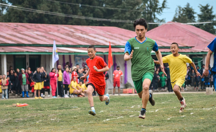 Students racing on sports day
